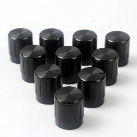 10PCS  Black Plastic Potentiometer Knob 6mm Shaft Hole