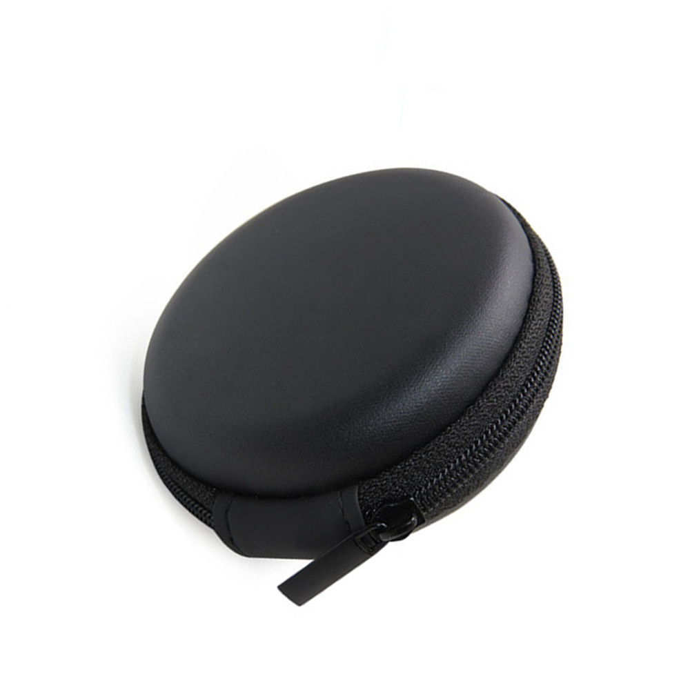 Black bluetooth handsfree headset Case - Clamshell Style with Zipper Enclosure Inner Pocket and Durable Exterior