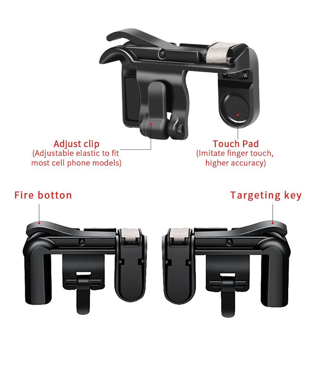 2PCS Mobile Phone Shooting Game Fire Button Aim Key Buttons L1 R1 Controller